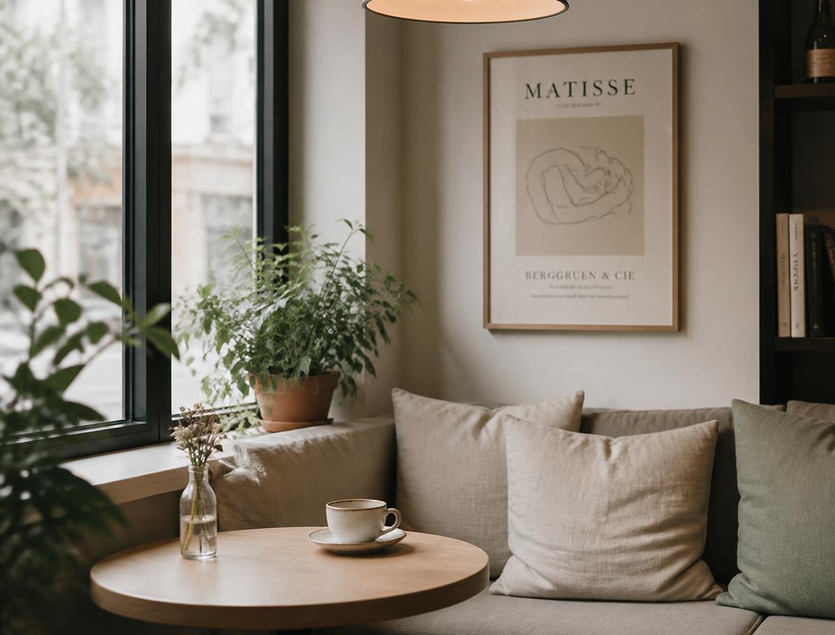 An intimate corner table inside the dining room